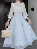 KYLETHOMASW  -  Elegant Summer Floral Lace Party Dress Women Casual Vintage Midi Dress French Lolita Korean Fashion Chic One Piece Dress