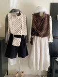 KYLETHOMASW  -  Sweet Winter Korean Sleeveless Flower Print Loose High Strecth All Match Pullover Vests