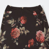 KYLETHOMASW  -  Elegant temperament rose fishtail skirt French medium long slim fit mesh elegant retro half skirt women's clothing