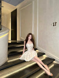 KYLETHOMASW  -  High Quality Luxury Chest Hugging Dresses Spring Women Sleeveless Backless Ball Gown Dress Summer High Waist Zipper Mini Dress