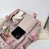 KYLETHOMASW  -  Women Backpack Multi-Pocket Nylon Girls Schoolbag Kawaii Girl Travel Student Bag