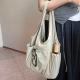 KYLETHOMASW  -  Y2k Aesthetic Nylon Casual Solid Tote Bags Korean All Match Trendy Travel Underarm Bag Vintage Office Lady Handbags Trendy