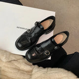 KYLETHOMASW  -  New Retro Womens Shoes Classic England Block Leather Shoes for Woman Luxury Handmade Casual Shoe Designer Shoes Zapatos De Mujer