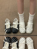 KYLETHOMASW  -  White Thick Heel Internal Heightening Light Mouth Polka Dot Single Shoes Women Match Skirts Fashion Versatile Mary Janes