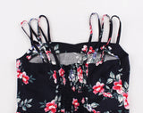 KYLETHOMASW  -  New Vintage Elegant Floral Party Cami A-Line Dress 50s 60s Women Summer Fashion Spaghetti Strap Shirred Back Retro Dresses