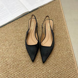 KYLETHOMASW  -  Fashion Low Heel Footwear Shallow Women Heeled Sandals Shoes Casual Female Pointed Toe Ladies Sandals Slip On Shoes Pumps