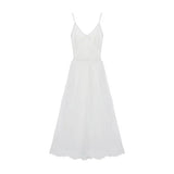 KYLETHOMASW  -  Lace Splicing Mesh Strap 2025 Spring Women Gentle Slim Fit French Romantic Ballet V-neck Waist Long Temperament Dresses