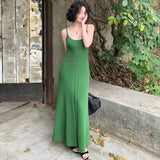 KYLETHOMASW  -  Vestidos Mujer Solid Knitted Spring Summer Sleeveless Sexy Women Dresses Elegant Vintage Slim Fashion Long Dress