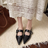 KYLETHOMASW  -  New French Style Low Heel Square Mary Jane Shoes Women's Shoes Slippers Retro Fashionable Small Leather Shoes
