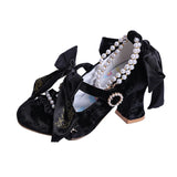 KYLETHOMASW  -  Lolita Elegant Heavywork Gorgeous Bridal High Heel Shoes New Ribbon Hymn Lolita Shoes lo Shoes