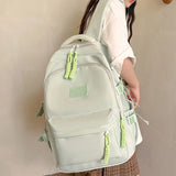 Kylethomasw Female Solid Color Backpacks for Women Waterproof School Backpack Bag Large Capacity Shoulder School Bags For Girls Ruckpack