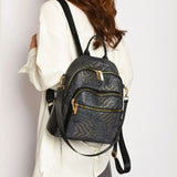 KYLETHOMASW  -  Large Capacity Women Casual Backpack Top Handle All-match Ethnic Style Shoulder Bag Pu Daypack Mini Travel Backpack Outdoor