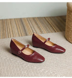 KYLETHOMASW  -  mary janes shoes woman height increasing flats soft leather ankle belt mocasines women elevator shoes zapatos de mujer 2025