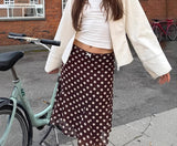 KYLETHOMASW  -  Spring Style Fashionable Casual Commuting Style Versatile Slimming Wave Point Half Skirt