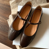 KYLETHOMASW  -  Small Leather Shoes Women's Spring Low-heeled Buckle Pumps Womens Square Head Two Wear Mary Jane Women's Shoes