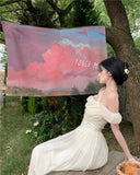 KYLETHOMASW  -  Summer Women Halter Midi Dress Elegant Female Chiffon Square Neck Party One Pieces Dresses French Solid New Vestidos Robe