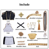 KYLETHOMASW  -  Black Golden Rumi Zoey Mira Cosplay , Costume Wig Women Suit Halloween Party Role Playing Outfit