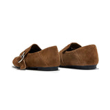 KYLETHOMASW  -  Genuine Leather Flats Women Luxury Metal Buckle-Decorated Women's Suede Loafers Light Comfortable Cow Suede Shoes for Women