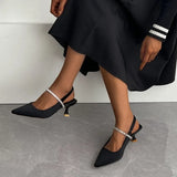 KYLETHOMASW  -  New summer fashion women's high heels pointed belt crystal slender high heels elegant and comfortable women's sandals large size