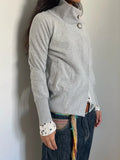 KYLETHOMASW  -  Women's minimalist asymmetrical button-up pullover hoodie Grunge solid color retro casual street style high street fall/winter