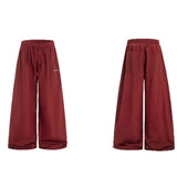 KYLETHOMASW  -  American Retro Letter Print Drape Paratrooper Casual Pants Loose Straight Tube Pants for Men And Women Drawstring Design