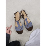 KYLETHOMASW  -  French-style woven head cover breathable sandals for women, 2025 summer new style, casual soft-soled Roman sandals