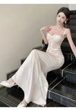 KYLETHOMASW  -  Fashion Women Evening Gown Fake 2-Piece Lace Sexy Chest Wrapped Bodycon Maxi Long Dress Elegant Lady Holiday Party Robe Vestidos