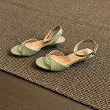 KYLETHOMASW  -  Summer New Gentle Retro Casual Simple Fashion Comfortable Kitten Heel Commuting Elegant Sandals for Women