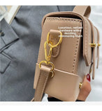 KYLETHOMASW  -  Ladies Fashionable PU Leather Square Box Bag Urban Simple Style Shoulder Crossbody Bag Daily Match Soft Hardness Zipper Opening