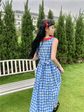 KYLETHOMASW  -  French Robe Age Reduction American Vintage Y2k Dress Sweet Plaid Dresses Summer Female Fashion Vestidos Para Mujer