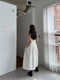 KYLETHOMASW  -  Casual Long Dress Women 2025 Korean Summer Design Round Neck Pleated Texture Slim Fit Sleeveless Vest Vestidos