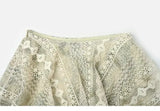 KYLETHOMASW  -  Vintage Tie Dye Printed Skirt Women Asymmetrical a-Line Skirt Elegant Lace Patchwork Midi Skirts Summer Y2k Mori Girl Skirt A056