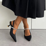 KYLETHOMASW  -  New summer fashion women's high heels pointed belt crystal slender high heels elegant and comfortable women's sandals large size