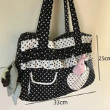 KYLETHOMASW  -  Contrast Dot Print Shoulder Bag High Capacity Tote Bolsos De Mujer Heart Pocket Sac Femme Bags for Woman Daily Using Bolso