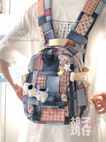 KYLETHOMASW  -  Japanese Harajuku Vintage Girl Schoolbag Casual All-match Denim Mini Backpacks Niche Personality Design Bags
