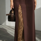 KYLETHOMASW  -  Summer Side Split Lace Sexy Perspective Skirt Fashion Versatile Elegant Temperament Commuter Women's Clothing