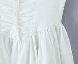 KYLETHOMASW  -  Pretty Girl Summer White Tank Mini Dress Women Elegant Square Neck Sleeveless Dresses Short Holiday Robe Cotton Vestidos