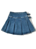 Kylethomasw Summer New TARUXY Denim Y2k Skirt with Pleats and Belt 90s E-girl Korean Skirts For Women High Street Jeans Short Bottom