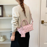 KYLETHOMASW  -  Korean Sweet Cute Polka Dot Handbag Women Star Suede Large Capacity Boston Bag Ladies Harajuku Fashion Casual Crossbody Bag Chic