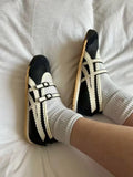KYLETHOMASW  -  Vintage Round Toe Shallow Mouth Velcro Sports Flat Ballet Shoes Women Mary Jane Shoes German Training Shoes