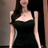 KYLETHOMASW  -  [With Chest Pad] Sexy Slim-fitting Sleeveless Suspender Outline Dress Curve French Temperament High Waist Thin Dress