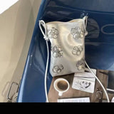 KYLETHOMASW  -  Silver Sequins Flower Zipper Pouch Women Fashion Versatile Mini Crossbody Bag Ladies Harajuku Casual Versatile Purse Chic