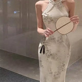 KYLETHOMASW  -  New Chinese Dress for Women in Super Hot New Style of Celebrity Slim Fit Beautiful Temperament Improved Cheongsam Hip Skirt