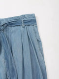 KYLETHOMASW  -  With Belt Casual Blue Loose Jeans Wide Leg Pants Women Minimalist And Fashionable Sky Trousers Women