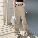 KYLETHOMASW  -  Vintage Casual Cargo Pants Women Y2k Wide Leg Korean Fashion Streetwear Trousers Summer High Waist Harajuku New Pantalones