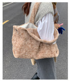 KYLETHOMASW  -  Casual Simple Fluffy Women's Handbags High-capacity Streetwear Shopping Underarm Bag Casual Travel Shoulder Bags Y2k Aesthetic