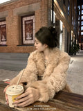 KYLETHOMASW  -  Sweet Hot Girl Fixed Dyed Toka Fur Coat Women's Fall/winter Turn-down Collar Loose Long-sleeved Coat Fashion Female Clothes