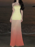 KYLETHOMASW  -  Sexy Strapless Long Dresses for Women Elegant Off Shoulder Sleeveless Bodycon Mermaid Party Dress Summer Holiday Beach Vestidos