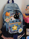 KYLETHOMASW  -  Retro Cowboy Color Matching Backpack Female Japanese Sweet Lovely Girl Y2k All-match Bag College Student Small Backpack
