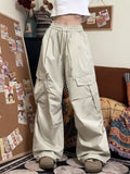 Kylethomasw Vintage Cargo Pants for Women Harajuku Hip Hop Casual High Waist Korean Straight Trousers Streetwear Y2k Summer Slacks